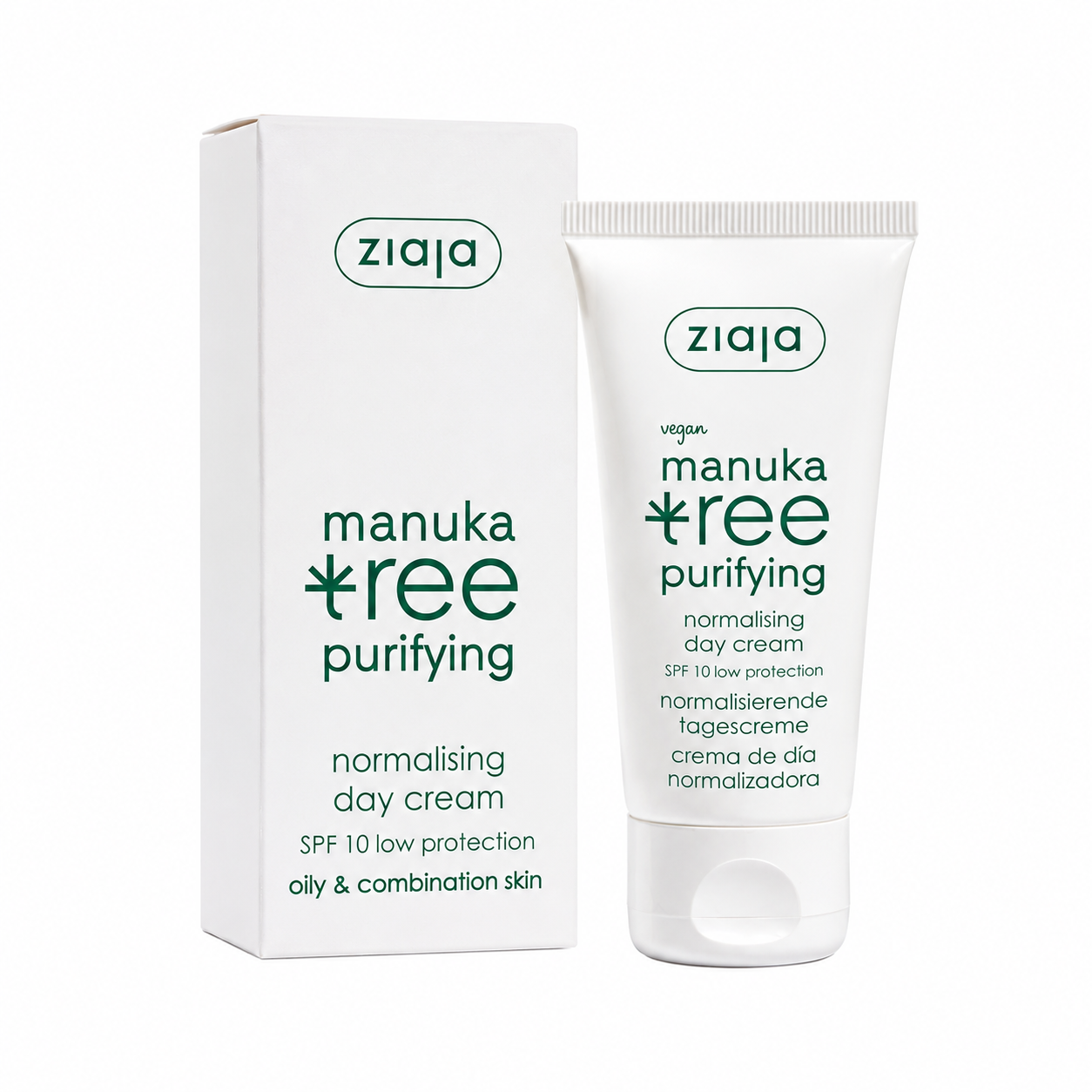 Ziaja Manuka Tree Purifying Normalising Day Cream 50ml - Kem Ngày kiềm dầu, giảm mụn Ziaja Manuka