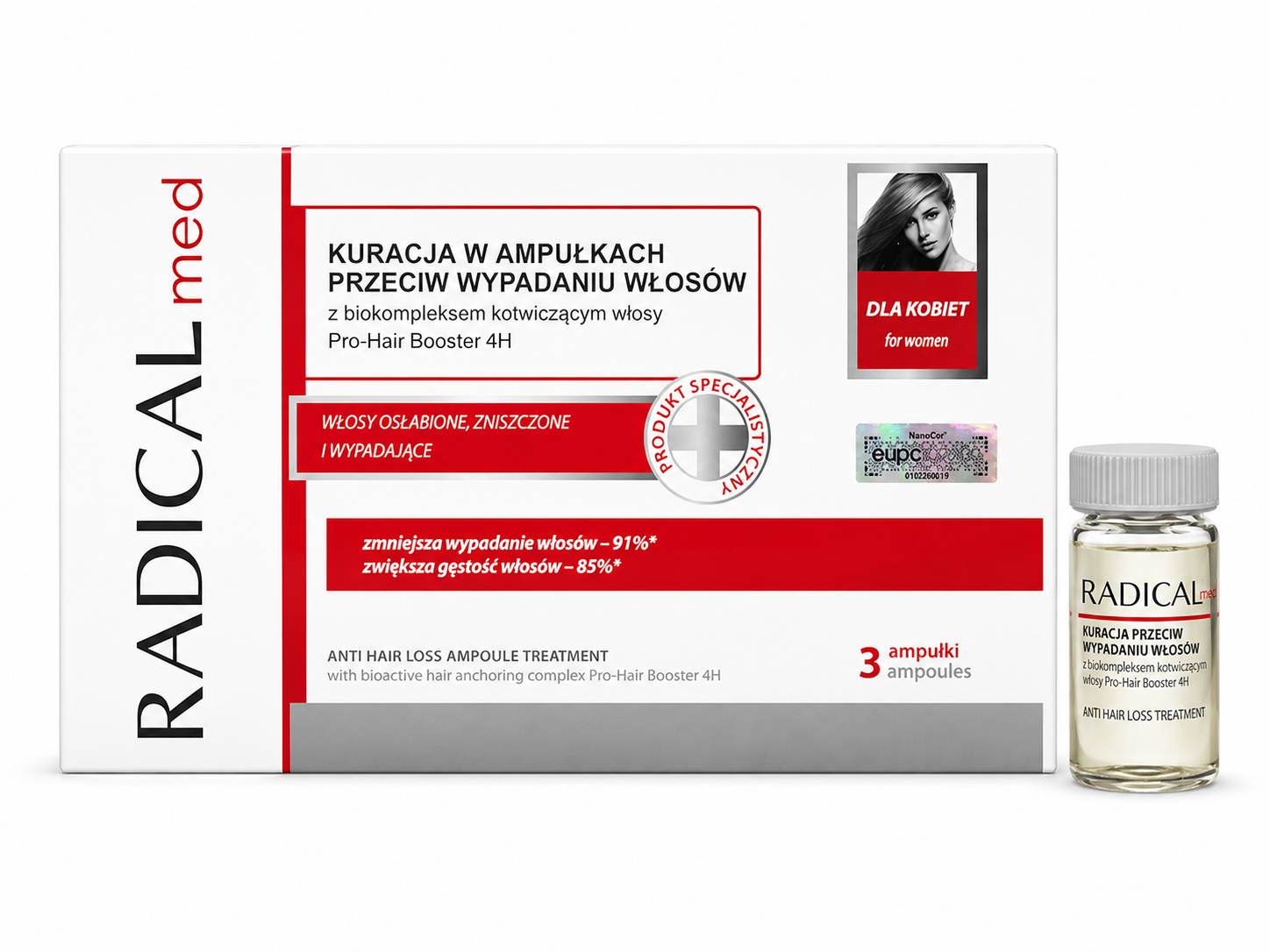 Tinh chất giúp ngừa rụng tóc Nữ Radical Med 3x5ml